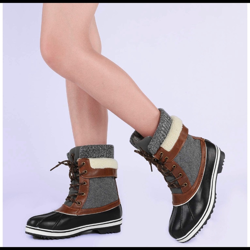 DREAM PAIRS Women's Mid Calf Winter Snow Boots